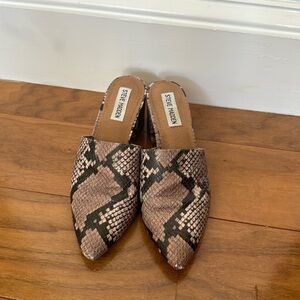 Steve Madden snakeskin mules
